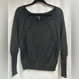Guess XS Black and Metallic Sweater